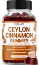 Ceylon Cinnamon Gummies (60 conte) Cannella di sidro di mele, curcuma, berbera e ginseng per la digestione Supporto benessere generale - Integratori di ceylon - Vegan Safe & USA Made
