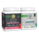 Polvere Pre-Workout solare pianta-based & Vegan | 30 Serve, Watermelon & Creatina polvere monoidrata | non aromatizzata, 60 Serve