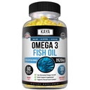 Kaya Naturals Omega 3 Supplemento - Natura fatta Omega 3 Fish Oil - 100% puro Sea-Harvested Pelagic Fish Oil con No Fishy Aftertaste - 60 Conte Softgels
