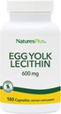 NaturesPlus Egg Yolk Lecithin - 600 mg, 180 capsule - Soy Free, Gluten Free - 90 porzioni