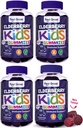 Gummie di sambuco con zinco e vitamina C (4-Pack) | Bambini Supporto immunitario Sambucus Elderberry Gummies | Bacca aromatizzata Vegan Kids Multivitaminici | 90 Gummies per bottiglia