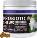 Probiotico del gatto, Chews for Gut and Immune Health, Gatti Supplemento probiotico per il supporto digestivo del gatto, Digestione sana, costipazione del gatto e sollievo dalla diarrea (Salmone, 120 Chews)