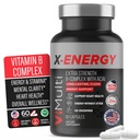 X-Energia Extra Forza B Complesso con Caffeina e Vitamina B12 – Supporto energetico con B1, B2, B3 Niacin, B6, Acido Folico, Biotina, B5, Taurina, Ginseng, Rhodiola, Maca, Acai & Spirulina – 60 capsule