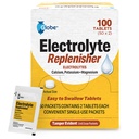 Globe Electrolyte Compresse di ricambio per Reidratazione, Esercizio di recupero, Gioventù & Adulti Atleti, Escursionismo, Camping, & Sport Recupero e altro... 50 Pacchetti di 2 Tablet Ogni, 100 Conte