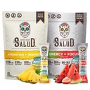 Salud 2-Pack | 2-in-1 Idratazione + Immunità (Pineapple) & Energy + Focus (Strawberry Watermelon) – 15 Serve Ogni, Agua Fresca Drink Mix, Non-GMO, Gluten Free, Vegan, Bassa Calorie, 1g di zucchero