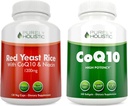 Riso rosso puro olistico 1200mg & Niacin + CoQ10 100mg - 120 capsule & 240 Softgels Bundle - Made in USA