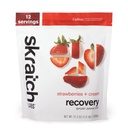 SKRATCH LABS Recovery- Sport Drink Mix | Proteine Latte Completa con Carbi, Elettroliti e Probiotici | Polvere di allenamento post | Fragole + Crema