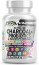 Pulire Nutra attivato pillole di carbone + Shilajit enzimi probiotici per la salute digestiva capsule con peperoncino finocchio liquirizia Papain Ginger Turmeric Powder | Gut Health