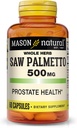 Palmetto segato naturale MASON 500 mg, Supporta la salute e la funzione urinaria della prostata, 60 capsule