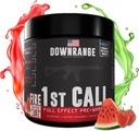 DownRange 1st Call Pre Workout Powder, Preworkout per uomini e donne, Aminoacido Beta Alanine & Caffeina per pompa, energia e supporto di messa a fuoco, 30 Servings (anguria di fragole)