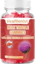 Gummies del cardo del latte per la pulizia del fegato, Detox & Riparazione Fatty Liver Formula Gummies, Estratto di cardo del latte | Supporto antiossidante & naturale della salute del fegato, Detox del fegato, 60 Ct Vegan