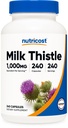 Estratto di cardo di latte di Nutricost 240 capsule per 240 porzioni per bottiglia - Vegan, OGM Free e Gluten Free