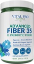 Vital Pro Naturals - Advanced Fiber 35 Powder Supplement per il supporto alimentare e la costipazione occasionale con 35 fibre prebiotiche e 35 Superfood organici per la regolarità del telo, 6.77 oz