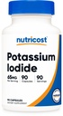 Nutricost Potassium Iodide (KI), 90 Capsule, 65mg Potassium Iodide Per Serving, Vegetariano, Non OGM & Gluten Free