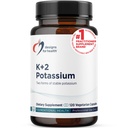 Progetti per la salute K+2 Potassium - 300mg Due Forme di Potassio - Potassio Bicarbonato + Pillole di Glycinate - Supporto supplementare per aiutare a mantenere livelli di pressione sanguigna sani (120 capsule)