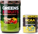 Nutrologia Greens & Fruits Powder-Naturally Sourced Superfood, Cioccolato (30 Serve) BCAA naturale, pianta a base di polvere BCAA, Limonata Flavor (30 Serve)