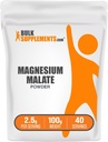 BulkSupplements.com Polvere di Magnesio Malato - Integratori di Magnesio, Alta Bioavailabiltà - Senza glutine e senza glutine, 2.5g per porzione, 100g (3,5 oz) (Pack of 1)