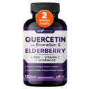 Gade Nutrition Quercetin with Bromelain & Elderberry | Quercetin with Vitamin C and Zinc | Zinc Quercetin 500mg with Vitamin D3 | Daily Immune Support Supplement - 2 mesi di fornitura