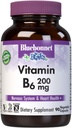 Bluebonnet Nutrition Vitamina B6 Capsule vegetali, 200 mg, Per la salute del sistema cardiovascolare e nervosa, Soia Free, Gluten Free, Kosher, Dairy Free, Vegan, Non-GMO, 90 Capsule vegetali, 90 Serve