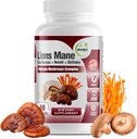 GreeNatr Complete Mushroom Supplement -10 in 1 Complesso con Lions Mane, Cordyceps, Shiitake, Chaga, Turchia Tail per Supporto Immune, Memoria, Focus & Natural Energy Booster - 60 Capsule (1 Bottiglia)