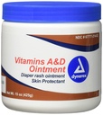 Dynarex Vitamine A & D Unguento, Unguento con Vitamina A e Vitamina D Protezione della pelle, per Rash Diaper e Discomfort, Bianco, vaso di 15 oz