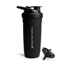 Bottiglia di Shaker di Proteine dell'acciaio inossidabile di rinforzo di Smartshake - Bottiglia di Ginocchio non isolata | Bottiglie di Shaker di metallo - 900 ml | 30 oz - Lid a vite a prova di leak - DEHP & BPA Free (nero)