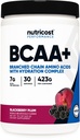Nutricost BCAA Attivo con Glutamie, Citrullie e Polvere di Idratazione di cocco (BlackBerry Plum) 30 Serve - Aminoacidi a catena ramificata con Complesso di Idratazione - Senza glutine, Non OGM