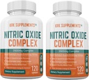 2 bottiglie Nitric Oxide Complex 3500mg Per servire L-Arginina HCL AAKG AKG Alpha Ketoglutarate Citrulline Malate 240 capsule totali