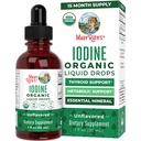 MaryRuth Organics Iodine Liquid Drops | Potassium Iodide | Alimentazione 1 anno | 450 Serve | Thyroid Health | USDA Organic| Vegan | Non-GMO | Gluten Free | 1 Fl Oz