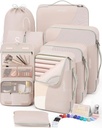 10 Set/8 Set Cubi da imballaggio per il viaggio, Regali per le donne mamma,Anti-Tearing Suitcase Organizer per il bagaglio con Shoe & Hanging Toiletry Bag,OlarHike vacanze Essentials & Accessori per la nave da crociera,Cream
