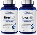 1MD LiverMD - Integratore di supporto del fegato | Estratto di cardo del latte di Siliphos - altamente biodisponibile, per il supporto del fegato | 60 capsule (2-Pack)