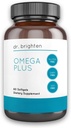 Dr. Brighten Omega Plus — 1600 mg di EPA/DHA non OGM Fish Oil Supplemento per cuore, cervello e sistema immunitario — 60 Softgels