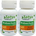 Capsule Brahmi Forte 500 mg. 60 Veg. Capsule | Brahmi (Bacopa Monnieri) Estratto di capsule per uomini e donne | Ayurvedic Herbal Supplement/Rimedies | 10:1 Forte (2 Bottiglie di 60 capsule)