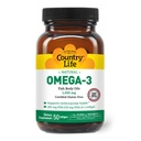 Country Life Omega-3 Fish Oil Supplement, 10000mg,180mg EPA & 120mg DHA, Fish Oil Concentrate, Burpless, 50 Softgels, Certificato Gluten Free