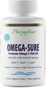 Paradise Herbs Omega-Sure, Omega-3 Concentrate, Olio di pesce Premium, DHA, EPA, Vegan, Non OGM, Gluten Free, 30 Count Vegetarian Softgels