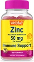 WellYes Zinc Gummies 50 mg - Supporta la funzione immunitaria sana e la salute antiossidante - Natural Berry Flavor - Gluten-Free, GMO-Free - Chewable Gummy Integratore alimentare - 60 Gummies