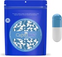 Capsuline Colored Size 0 Empty Gelatin Capsule Blue/White 10000 Count |Kosher & Halal Certified |Gluten Free