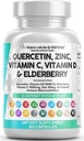 Q Difendi il supplemento di quercetina con vitamina C di zinco vitamina D Elderberry Turmeric Pepe Nero Aglio di Pepe Ginger Sea Moss Lysine Sting Nettle Reishi Mushroom Immune Support 60 capsule da Nutra Pulito