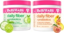 Integratore giornaliero di fibre con collagene, probiotici, elettroliti e supporto di idratazione - Menta di cocco &amp; Peach Mango Sapori - Promuove Digestivo, Salute della pelle, Equilibrio di fegato - 32 Serve