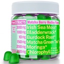 Moringa Irish Sea Moss Chlorophyll EGCg tè verde Burdock Root Bladderwrack Super Greens Gummies, capsule in polvere Pills Liquid Drops olio Tincture Supplements Alt, Seamoss verde organico