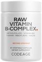 Supplemento B-Complex - Vitamine B essenziali con probiotici, enzimi digestivi, frutta e verdura - 2-mese di alimentazione - Biotina - Vitamina B12 - Non OGM - 60 capsule