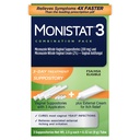 Monistat 3 giorni trattamento di infezione del lievito per le donne, 3 Miconazole Vaginal Suppositories & crema di sollievo dell'itch esterna (9g tubo) Combo Pack