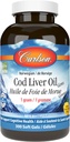 Carlson Labs Cod olio di fegato, bassa vitamina A, 230 mg Omega-3, 300 conte