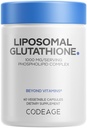 Codeage Liposomal Glutathione 1000 mg Supplemento, High-Potency L-Glutathione - Liposomal Delivery - Phospholipids - Non-GMO, Gluten-Free - 60 capsule