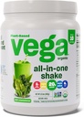 Vega Organic All-in-One Vegan Protein Powder, Plain Unsweetened - Superfood Ingredienti, Vitamine per Supporto Immunità, Keto Friendly, Pea Protein per Donne & Uomini, 13.5 oz (Packaging May Vary)