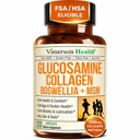 Glucosamina Condroitin MSM con Peptidi di collagene idrolizzati - Integratore di supporto congiunto con Quercetina, Bromelain & Boswellia Extract - Pillole di collagene per unghie della pelle dei capelli - FSA Eligible 120 Caps