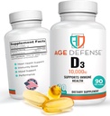 Vitamina D3 10000 IU - 90 Vitamina D 10000 IU Softgels per la salute del cuore, supporto immunitario, Clarity mentale e supporto per la funzione muscolare - Alta dose Vitamina D3 Compresse per uomini e donne- 250 mcg