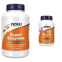NOW Integratori, Super Enzimi, Formulati con Bromelain, Ox Bile, Pancreatin e Papain,180 Capsule & Supplementi, MagteinTM con forma brevettata di Magnesio (Mg), Supporto cognitivo*, 90 Capsule Veg