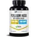 Salute Psyllium Husk Fiber 1500mg | 240 Vegan Capsule | Extra Strength Fiber Supplement | Supporta la salute digestiva | Non OGM, Gluten-Free | Made in USA
