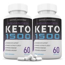 Laboratori giustificati (2 Pack Advanced Keto 1500 Keto Pills 1275MG Nuova e migliorata Formula Contiene Aceto di Mele Aceto Extra Vergine di Oliva Polvere di Olio di Oliva Verde Tea Leaf 120 Capsule
